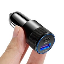Chargeur Rapide Voiture Allume Cigare USB Type-C 3.1 Smartphone tablette IPhone