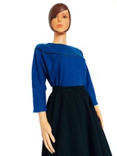 Pull bleu oversize manches chauve-souris et sequins | Vintage 80s