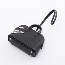 HERMES Bolide Shark Charm Nano Mini Swift cuir noir blanc rouge d'occasion...