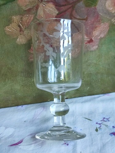 Ancien verre décor - ancien, floral