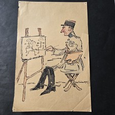 Dessin Soldat Original Signé Lim 1925 Caricature Militaria