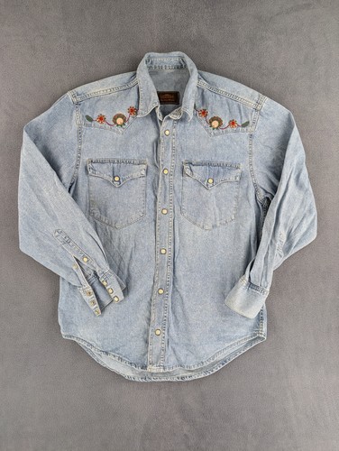 Chemise jean brodé - jean,