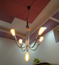 5 ampoules plafonnier vintage