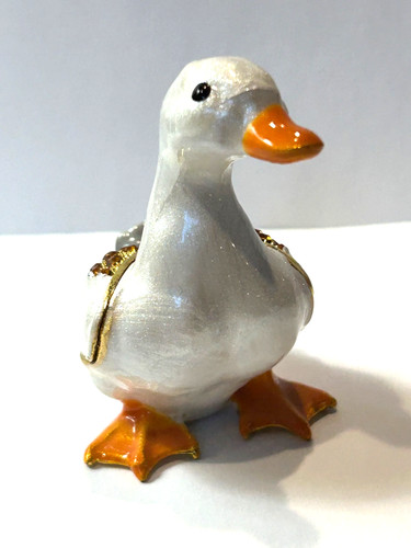 Jeweled duck trinket - trinket, box