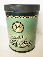 GRANDE BOITE TÔLE CHOCOLAT CACAO CONFISERIE POULAIN - USINE BLOIS - Ht 19,5 cm