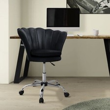 Fauteuil de bureau et salon à roulettes noir hauteur réglable chaise en velours