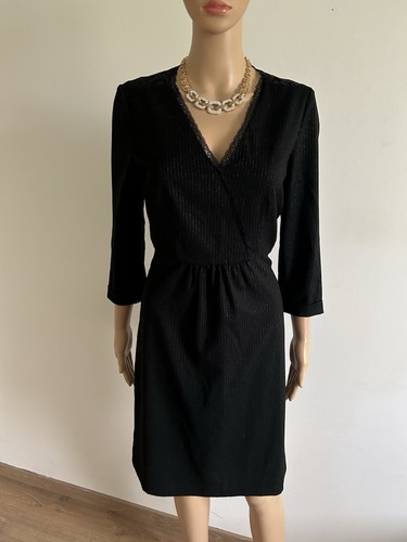 Robe noire fines rayures - robe,