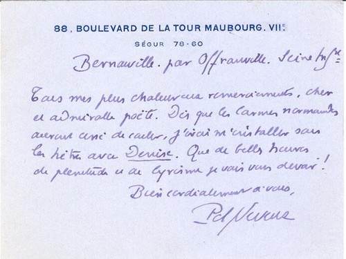 Carte autographe pol neveux - autographe, de