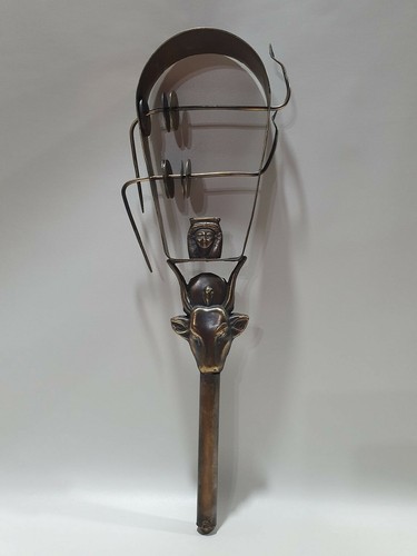 Sistrum cuivre hathor fait - sistrum,