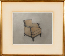 DESSIN DE MOBILIER DE DECORATEUR DES ANNEES 1930 DLG DE JULES LELEU (66)