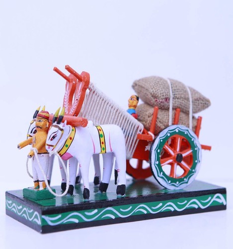 Statue chariot bois fait - chariot,