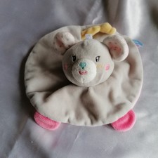 Doudou souris, gris, rose