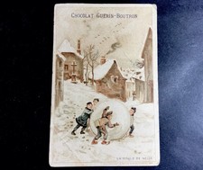 XIXe Chromo Guerin Boutron La Boule De Neige Litho Vieillemard Paris