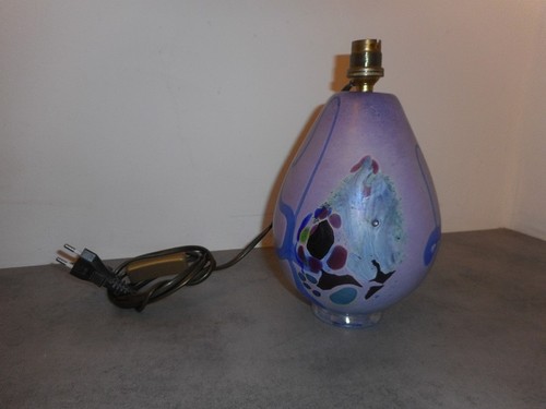 Lampe pate verre signee - de,