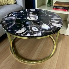 Noir Agate Café Table Top 