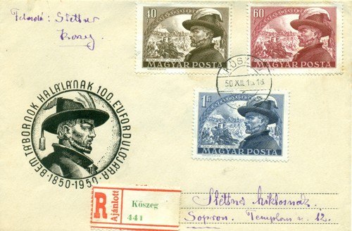 Hungary 1950 registered cover - 1950,