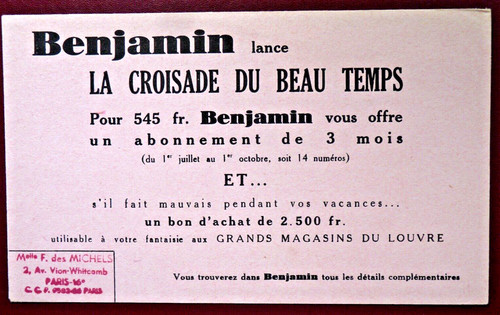 Buvard benjamin croisade - buvard,