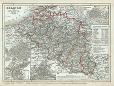 1853 Meyer Map of Belgium and