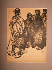 14-18 . Lithographie ancienne  signée et  numérotée STEINLEN . 4ième  lot de 7