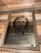 Cadre Miroir Sérigraphié Claude François Dédicasse Ancien Vintage 