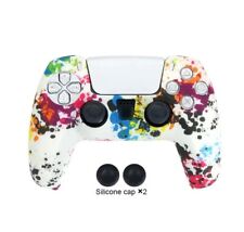 •  Housse Silicone Blanche Multicolor Manette SONY Playstation 5 Skin Case PS5 •