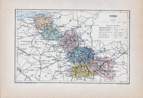 Nord carte atlas orig 1891 - 59,