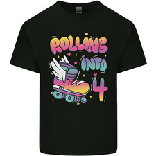 T-Shirt Pour Enfant De 4 Ans Pour Anniversaire De Roller Skating