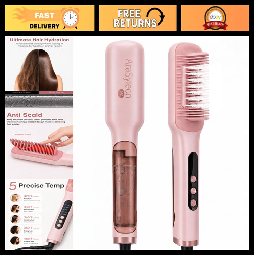 Steam hair straightener brush - steam,