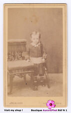 ENFANT ET SON JOUET FUSIL CARABINE, TOY, RIFLE, CDV HUBER à WEISSENBURG  -N1