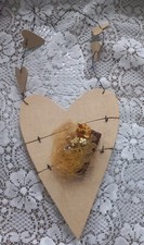 Coeur  en bois decoratif a suspendre