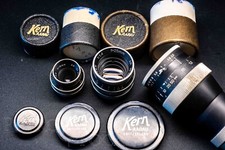 🔥 1940's Kern Aarau Switar & Yvar uncoated lenses set Bolex🔥 **RARITY**