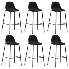 4x Chaises de Bar Noir Tissu