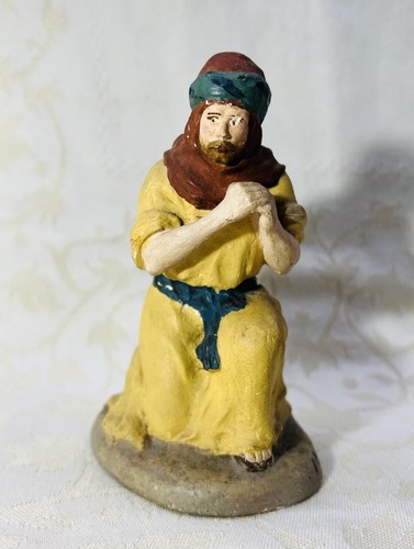 Santon ancien marron roi mage - santon,