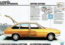 PUBLICITE ADVERTISING 115  1978  SIMCA CHRYSLER  la 1307/1308 (2 pages)
