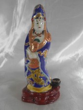 MAGNIFIQUE PORTE PLUME FIGURINE " FEMME CHINOISE " EN PORCELAINE DE CHINE 