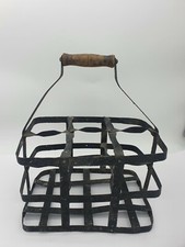 Ancien Casier Porte 6 Bouteilles Poignée Bois Zinc - Objet de BISTRO déco CAVE 