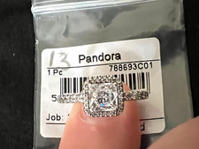 Bague Halo scintillante authentique PANDORA argent 925 taille 52 (13