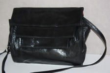 NAT & NIN Sac Pochette Bandoulière Cuir noir BON ETAT