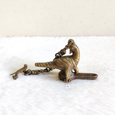 19c Vintage Handmade Laiton Perroquet Oiseau Forme Suspendu Oil Lampe Collection