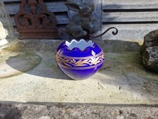 VASE EN OPALINE  NAPOLEON 3  couleur bleu roy et dorure