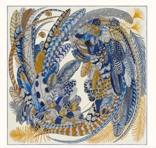 Hermes plumes fete cashmere - plumes, en