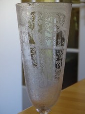 SAINT LOUIS BACCARAT ANCIEN BEAU VERRE BIERE CRISTAL GRAVURE A l'ACIDE ht 17 cm