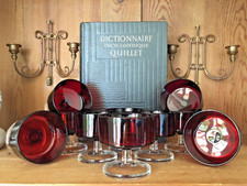 Ensemble de 9 coupes Vintage Luminarc Rouge rubis: Une Touche d'Élégance.