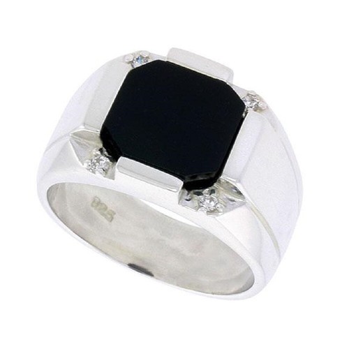 Homme argent sterling noir - sterling,