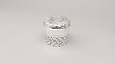 PETITE BOITE EN ARGENT MASSIF ET VERRE TRAVAIL ANGLAIS 1895 STERLING SILVER XIX 
