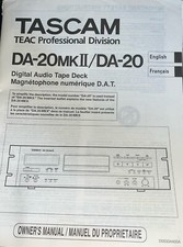 TASCAM DA20 MkII DAT MANUAL