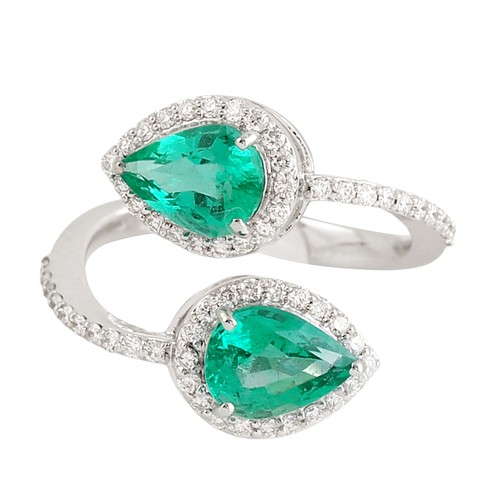 Bague halo double poire