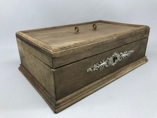 Ancien coffret en noyer coffret boite bijoux bureau rangement casier