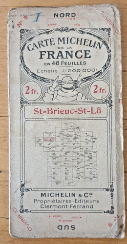Carte routière ancienne