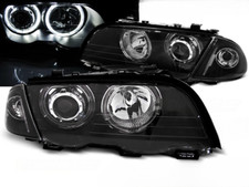 Paire de phares BMW serie 3 E46 Berline 98-01 angel eyes led noir